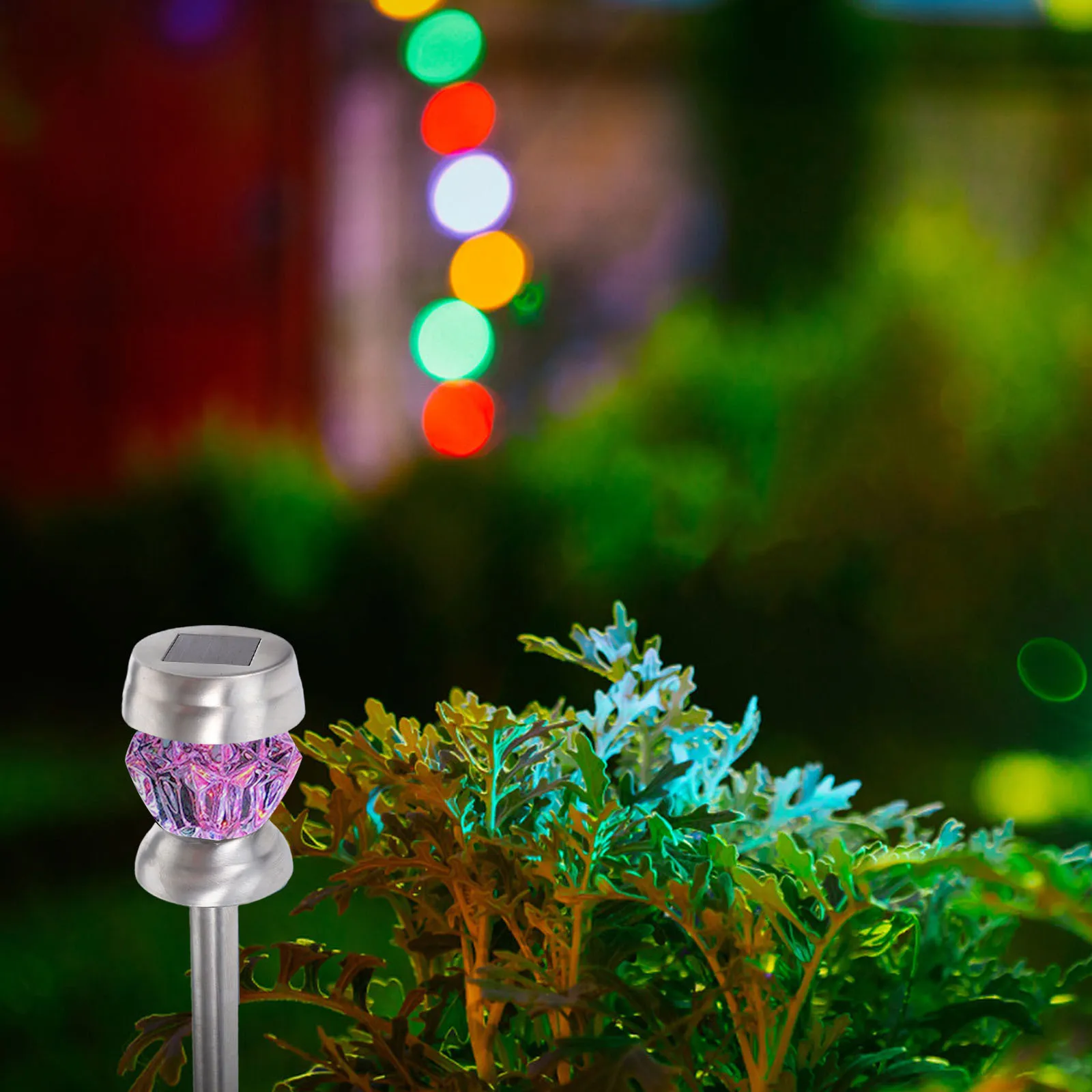 

1Set Solar Diamond Shape LED Garden Light Outdoor Lawn Waterproof Stainless Steel Solar Lights Pathway Lighting