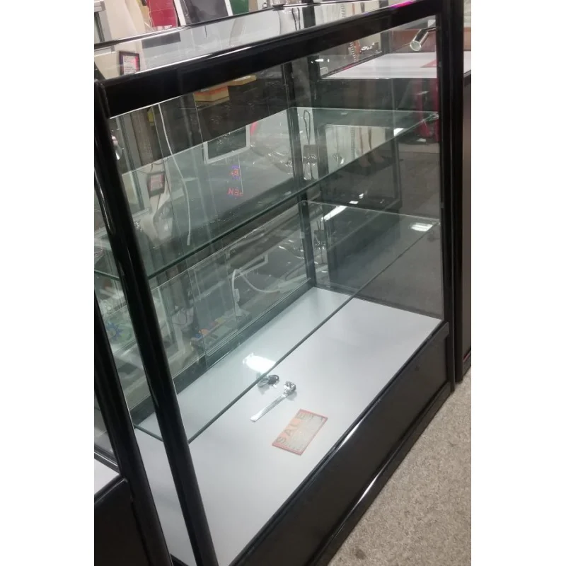 Armoires d'affichage en aluminium et verre personnalisées, vitrine verrouillable pour magasins de fumée, affichage complet à vendre