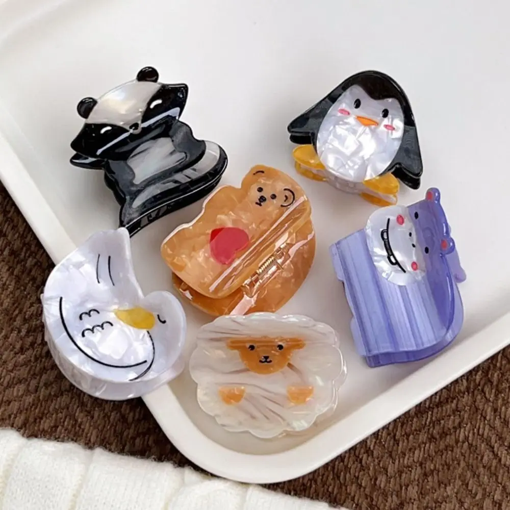 

Cute Acetic Acid Acetate Penguin Hair Claw Sheep Love Bear Cartoon Hair Clip Headdress Y2k Shark Clip Daily