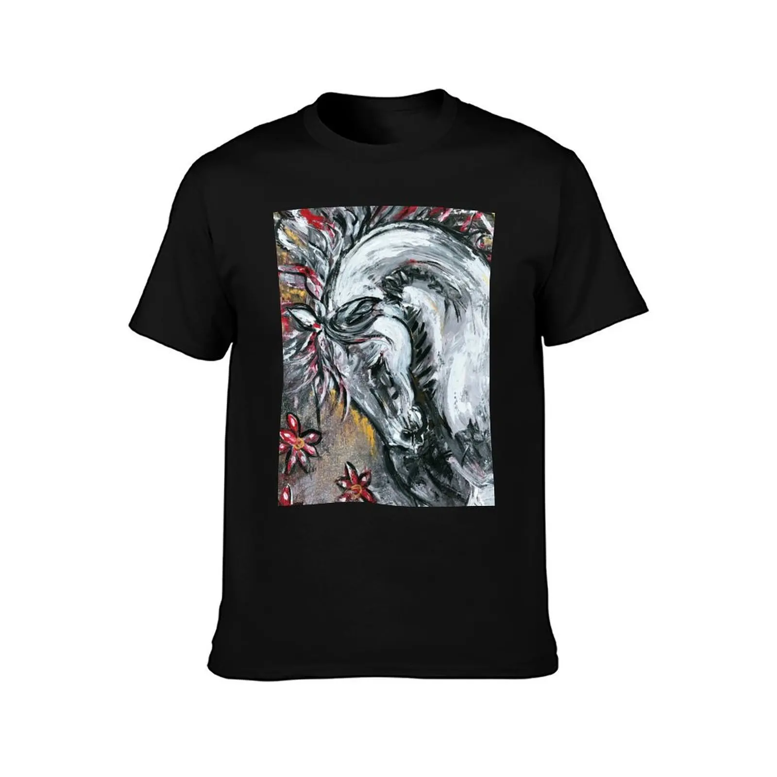 In the mood, painted T-Shirt boys animal print summer top graphic shirts mens white t shirts