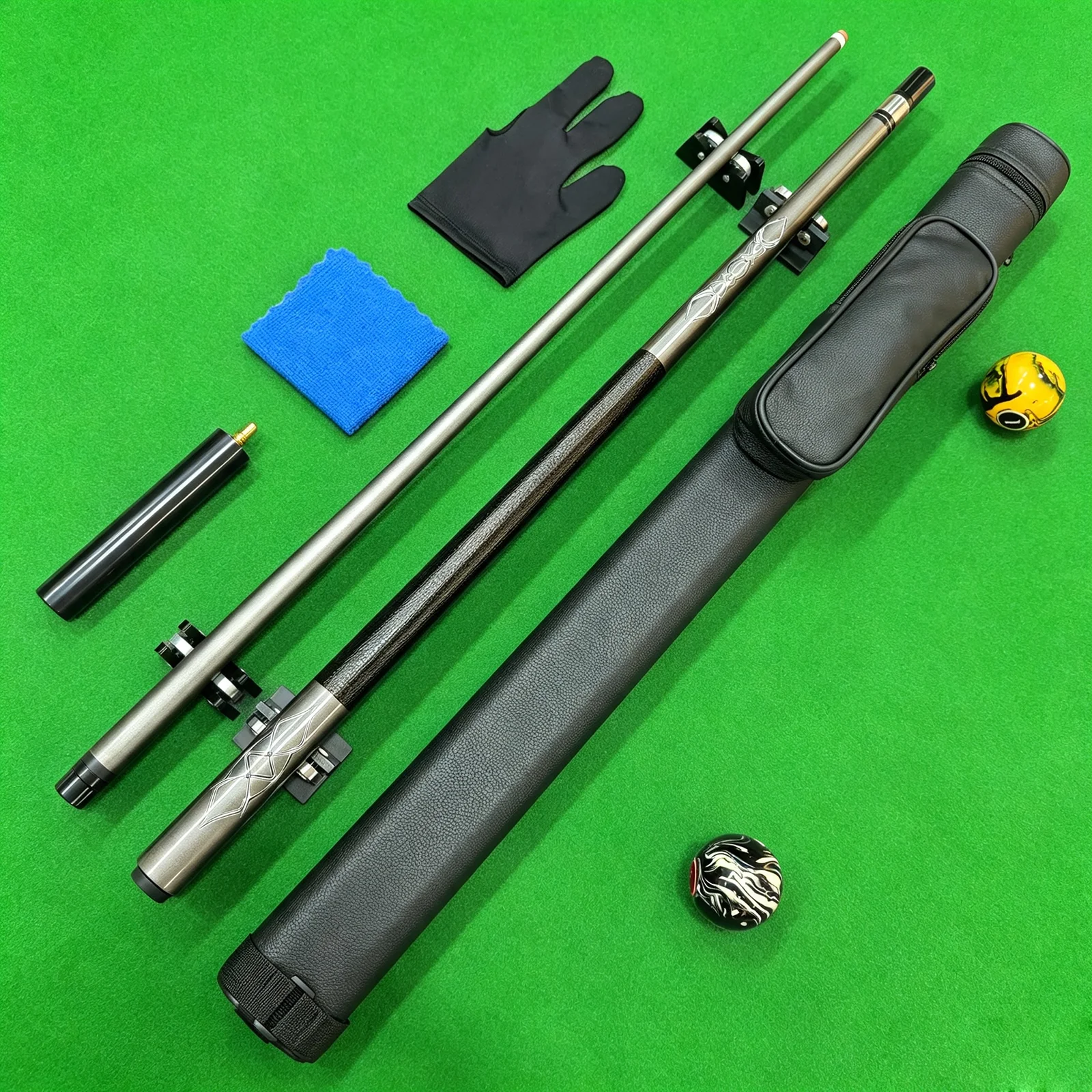 High-quality Single Billiard Cue, 12.5mm Tip, Tight-fit Stainless Steel Slow-thread Joint, Sleek Premium Look, Ideal Holiday Gif