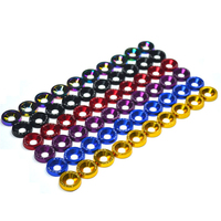10pcs Car Modified Hex Fasteners Fender Washer Bumper Engine Concave Screws Aluminum JDM Fender Washers and M6 Bolt for Honda