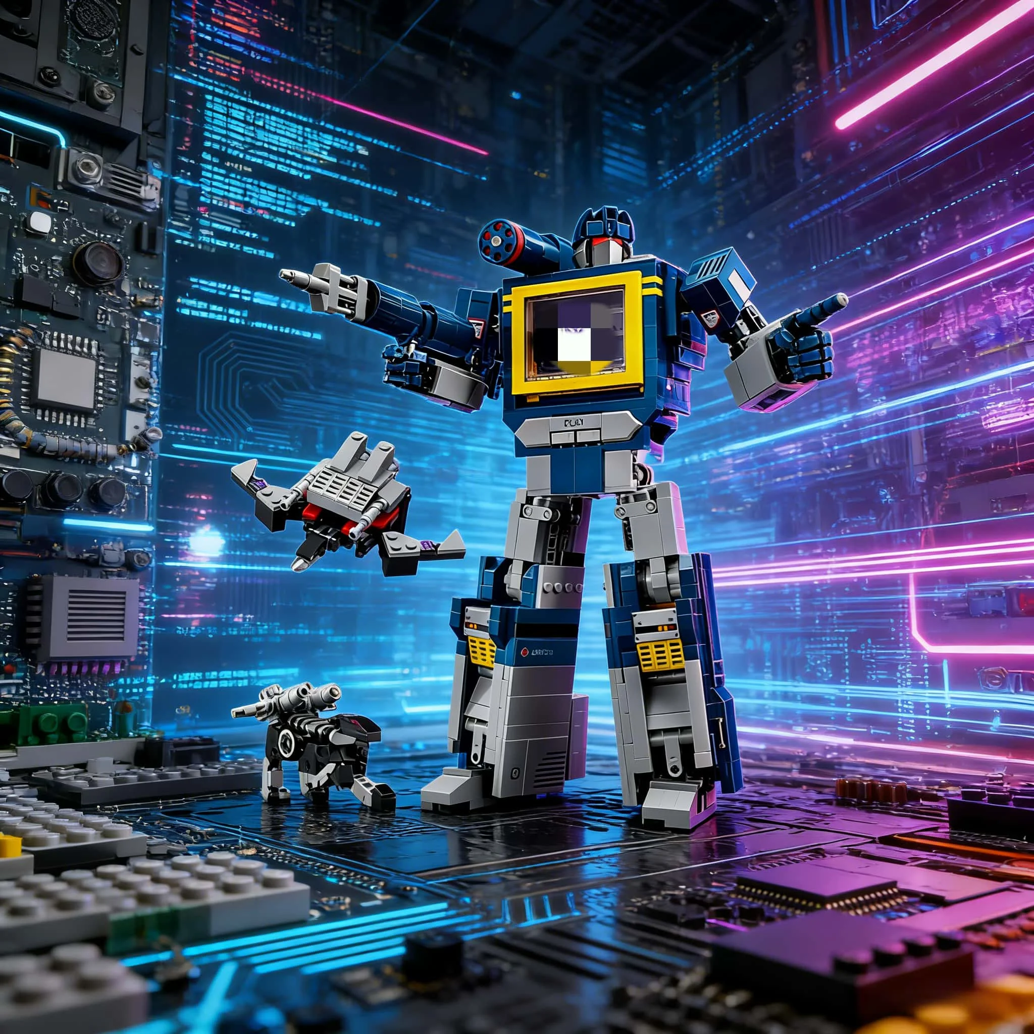 

2025 New Technical Blue Robot Model Building Blocks Creative Truck Car Mech Bricks Assembly Toys Boys Gifts Collectors Edition