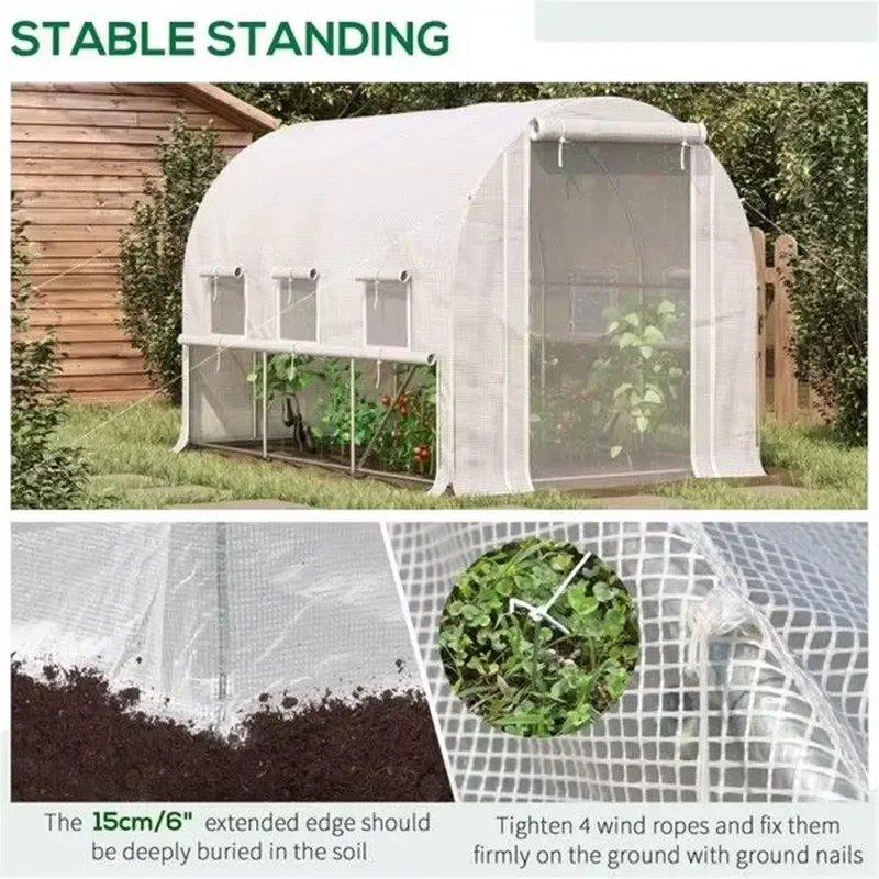 Mini Walk-in Garden Greenhouse for All Plants Outdoor Portable Greenhouse with Ventilation and UV Protection