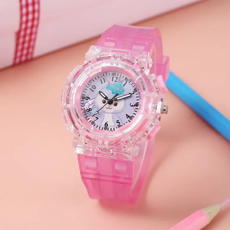 Hot Disney Lingna Belle Star Delu Children's Watch Children's Primary School Girls' Literacy Colorful Luminous Quartz Watch