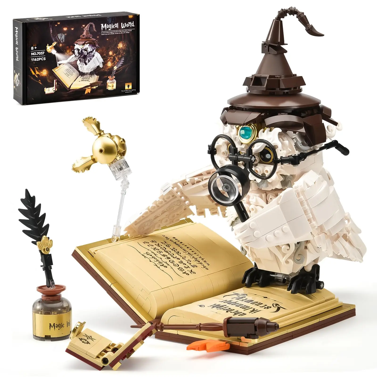 

1162 шт. Набор для сборки совы Magic World для взрослых и подростков, креативная коллекция птиц, модель игрушки, декор для дома и офиса, подарки для детей и мальчиков