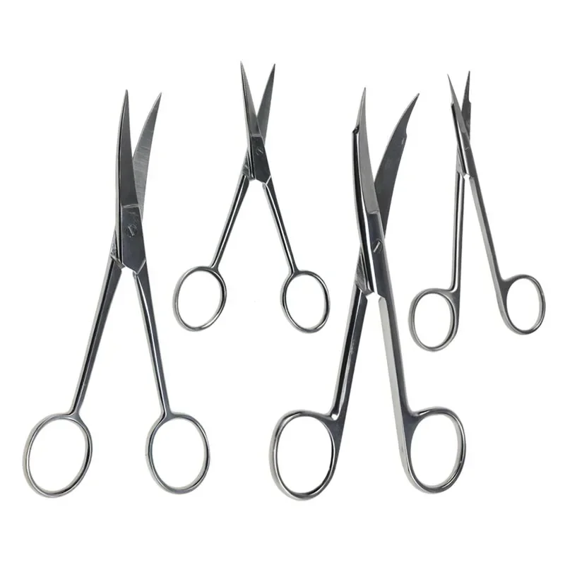 11cm/14cm Surgical Scissors Stainless Steel Double Tipped Scissors Dissecting Scissors Straight Curved Head Surgical Tool