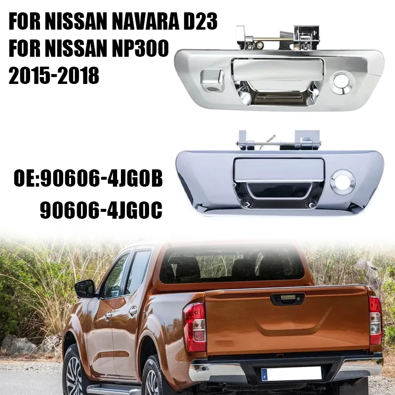 

Suitable for Nissan Navara D23 2016-2019 Nissan NP300 2015-2019 Chrome Rear Door Handle with Lock and Camera Hole