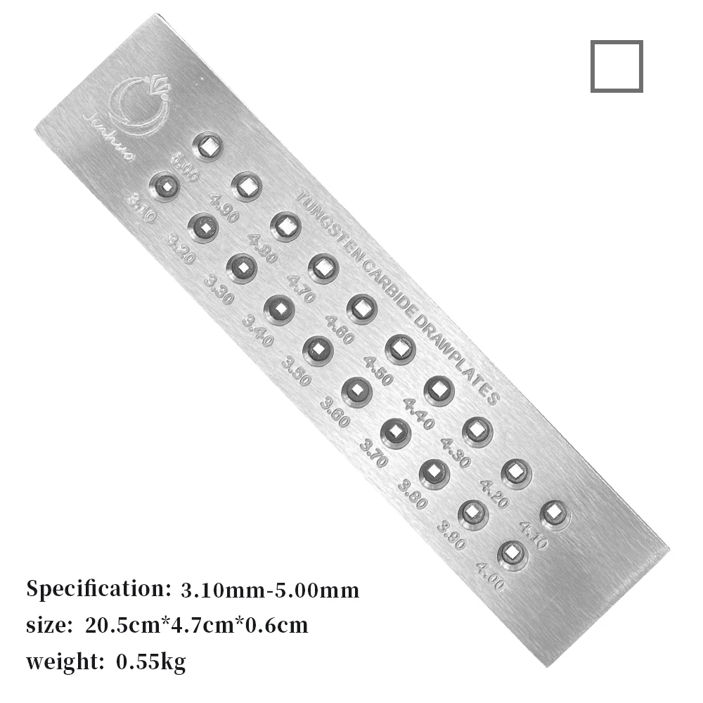 Tungsten Carbide Wire Drawplates, Square Shape, Jóias Fazendo Ferramentas, Ouro e Prata Desenho Fio