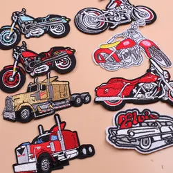 Clothing Thermoadhesive Patch Stickers Punk Motorcycle Iron on Patches on Clothes Diy Embroidery Cartoon Car Patch for Clothing