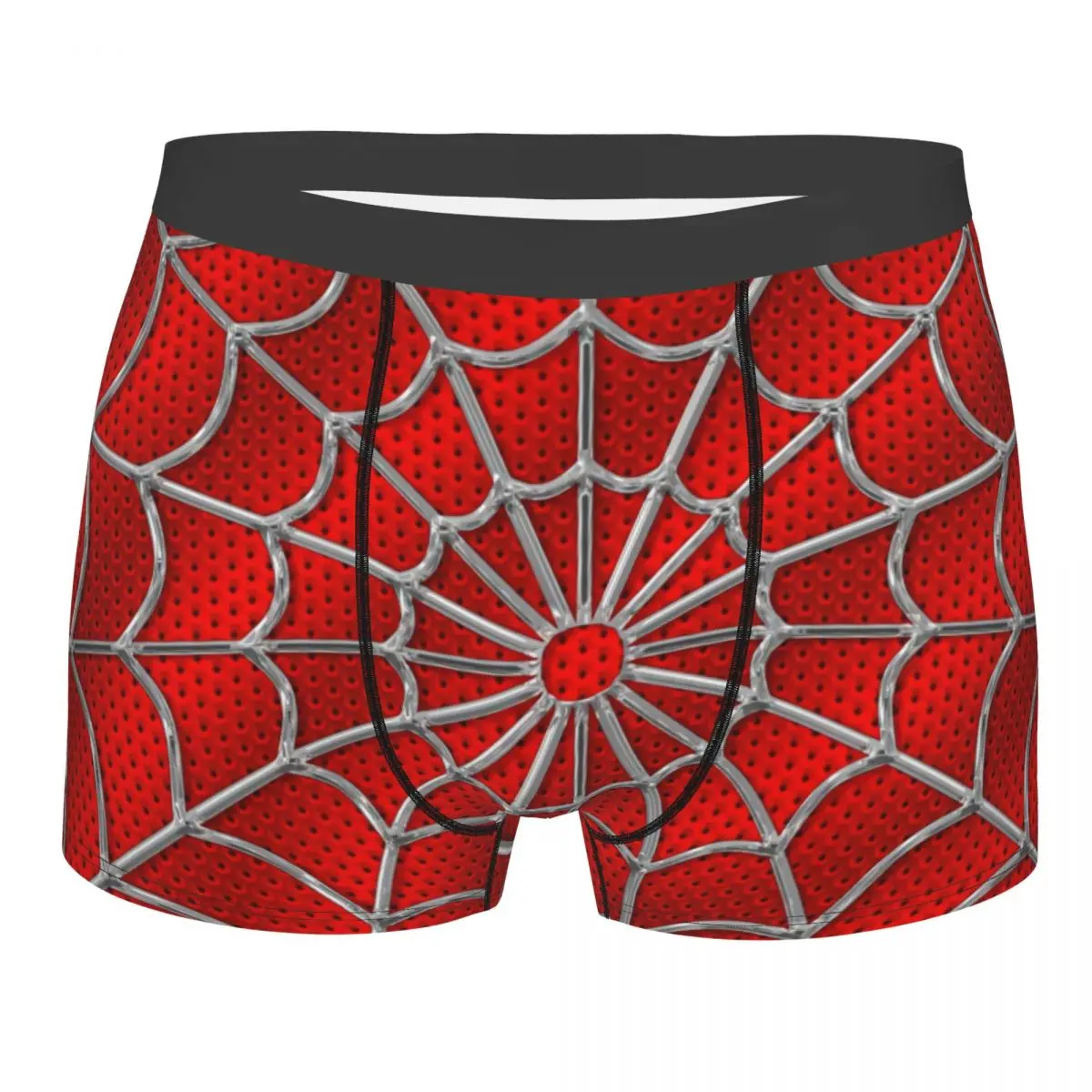 Custom Classic Red Spider Web Pattern Underwear Male Print Boxer Shorts Panties Briefs Breathable Underpants