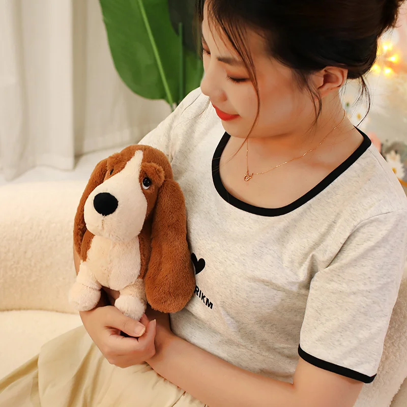 Jouet en peluche chien teckel marron 30cm, Animal de dessin animé, jambes courtes, longues et grandes oreilles, oreiller, cadeau apaisant mignon