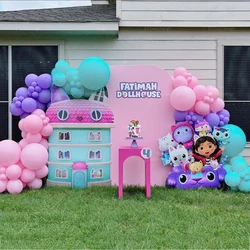 94pcs Doll house Cats Cartoon theme Balloons Kids Birthday Party Decoration Baby Shower Supplies Globos Kids Gifts