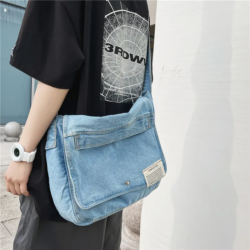 Casual Denim Dames Schoudertas Mode Feminina Crossbody Messenger Bag Grote Capaciteit Outdoor Student Handtas Voor Meisjes