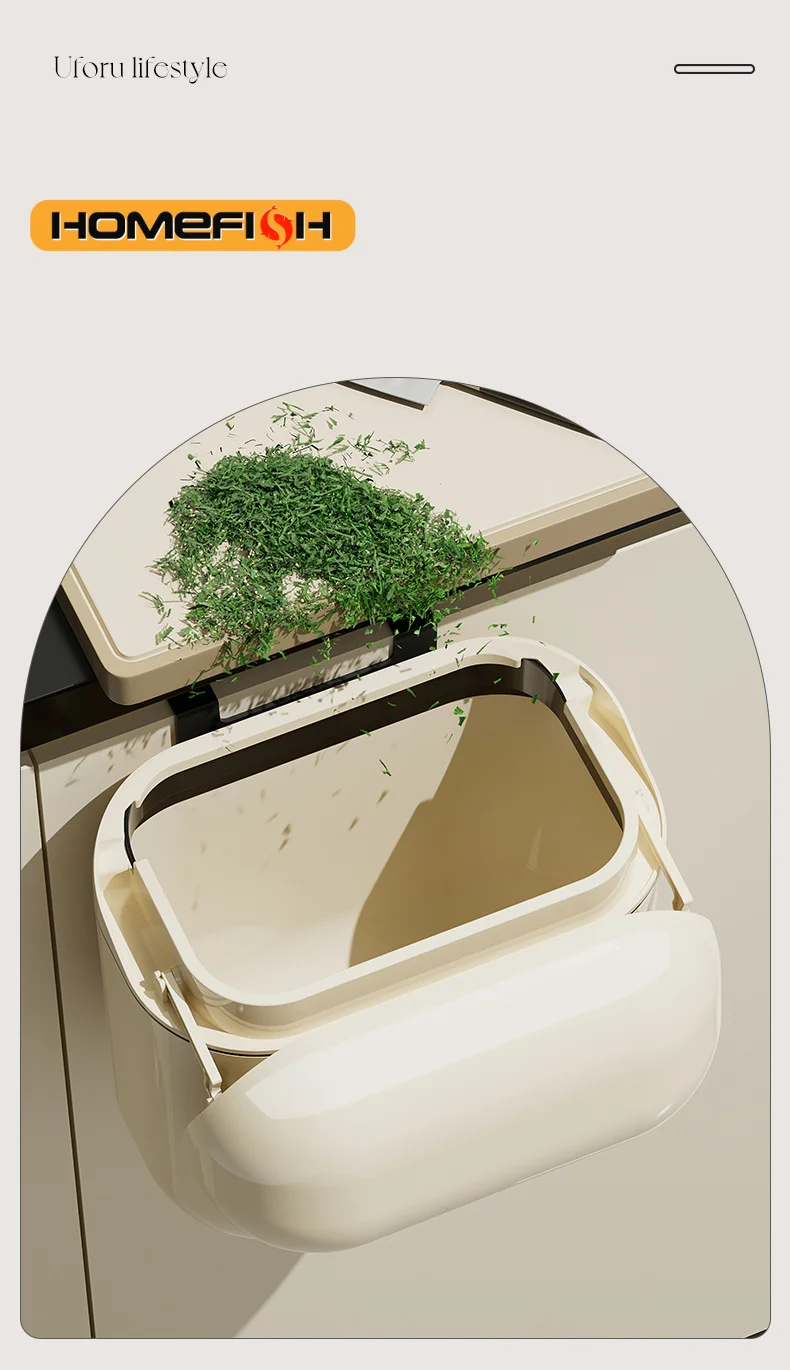 Wall-mounted Trash Can Household Large Capacity High Appearance Level Kitchen Toilet With A Cover Waterproof Crack Dustbin image 5