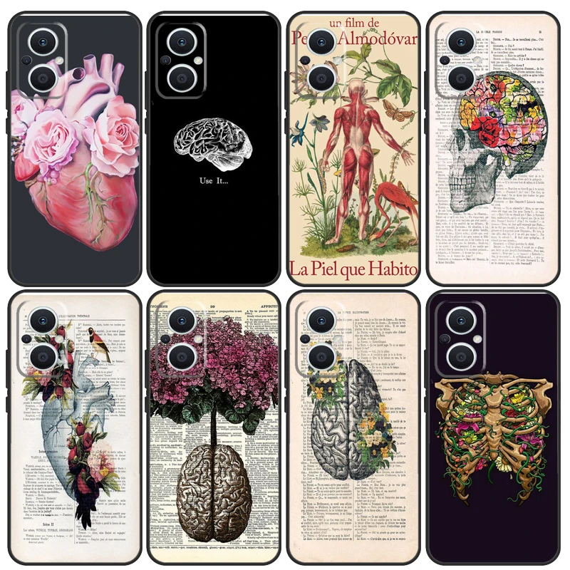 Medical Human Organs Brain Kidney Case For OPPO Find X5 X6 Pro X2 Lite X3 Neo OPPO Reno 8T 10 5Z 2Z 4Z 4 5 6 7 8 Lite Coque