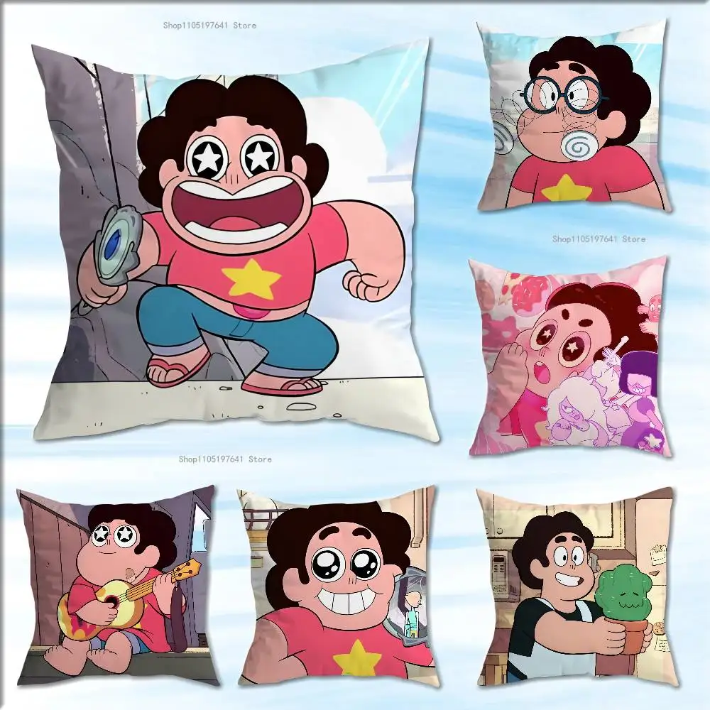 S-Steven U-Universe Art Pillow Case Square Double-Sided Printing Short Plush Sofa Cushion Cover Bedroom Bedside Pillow