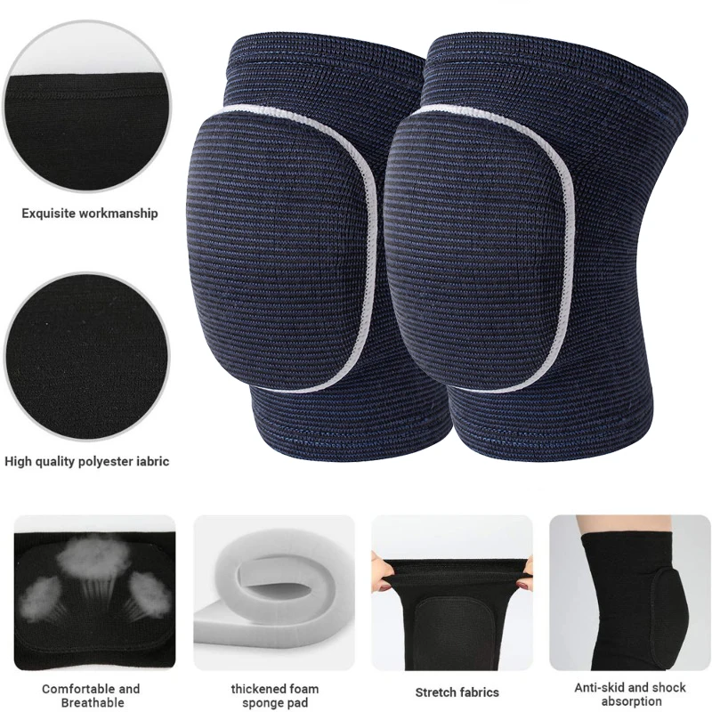 Genouillères de compression élastiques pour le sport, genouillères épaisses, éponge, orthèse de soutien pour l'entraînement au phtalentraînement, 1PC