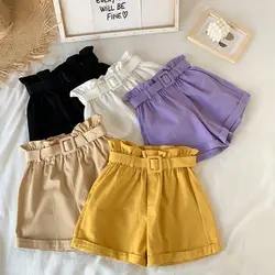 Girls Shorts Summer High Waist Pants for Kids Candy Color Teenager Trousers Casual Children Loose Shorts Baby Outfits Clothing