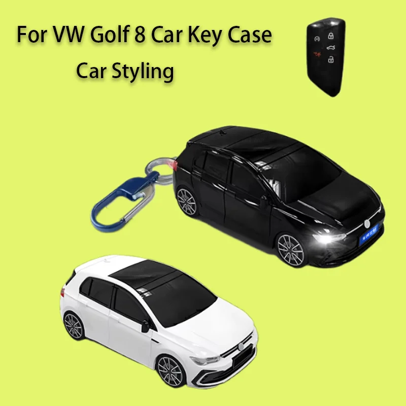 For VW Volkswagen Golf 8 Car Styling Model Remote Key Case for For Mk8 GTI GTD R ID3 ID4 2020 Smart Car Key Cover Holder Fob