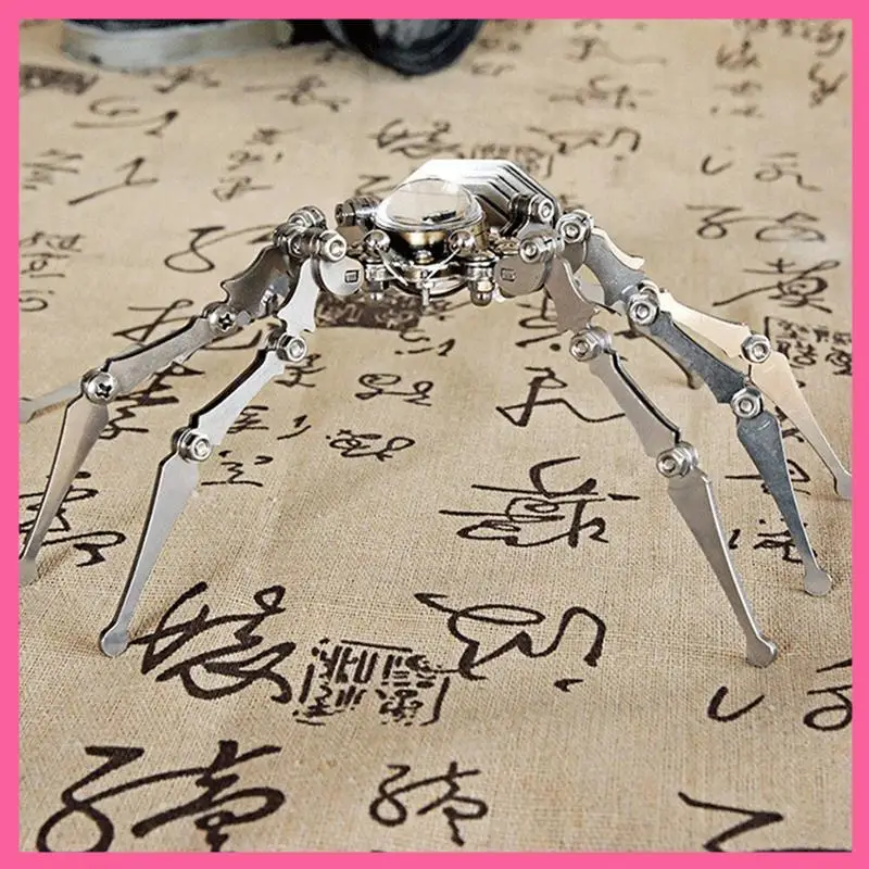 Steampunk Foldable Mechanical Spider Clock Decoration Stainless Steel Iron Insect Model Desktop Ornament Easy To Use