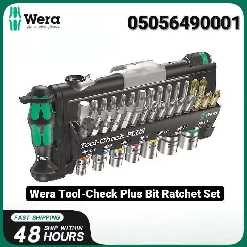 WERA 05056490001 39 pcs Tool-Check Plus Slotted Ratchet Screwdriver 1/4 in. Head 27 RA Multi-Metric Socket Convenience Tool