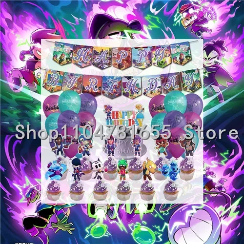 

Game Theme Birthday Party Decoration Disposable Plates and Cups Supply Cups Birthday Supplies Wilderness Backdrop Balloons