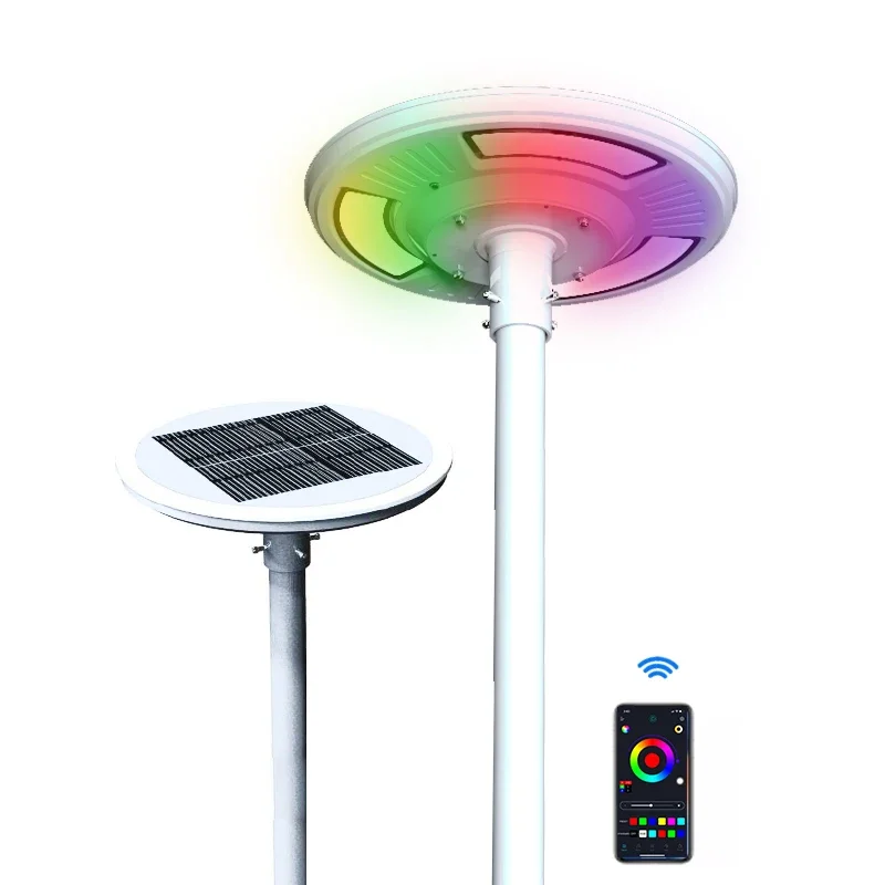 

Solar Street Light UFO Design With Bluetooth App IP65 Waterproof, Smart LED Light For Outdoor Use