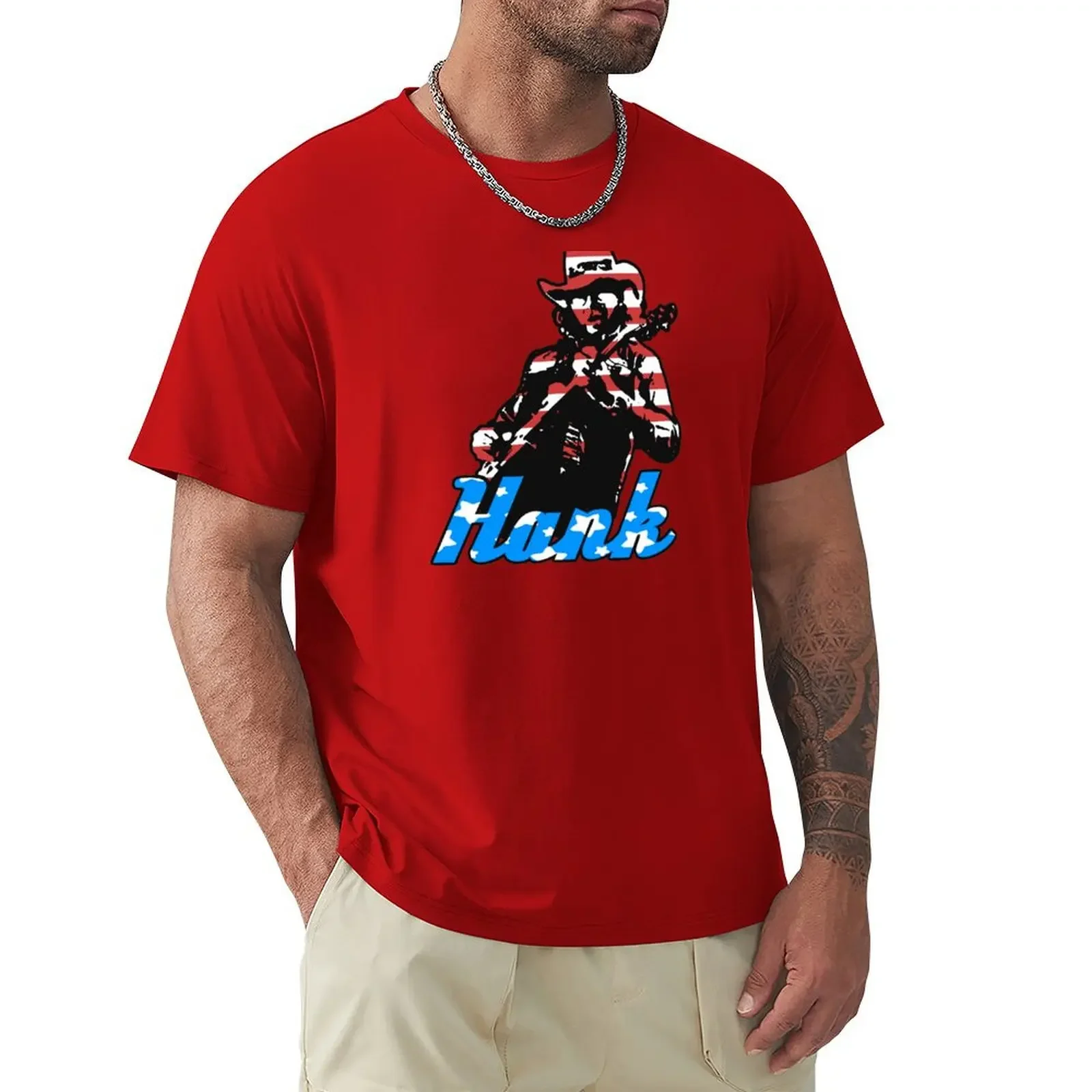 Usa Hank T-Shirt aesthetic clothes Aesthetic clothing plain summer clothes cotton t shirt men