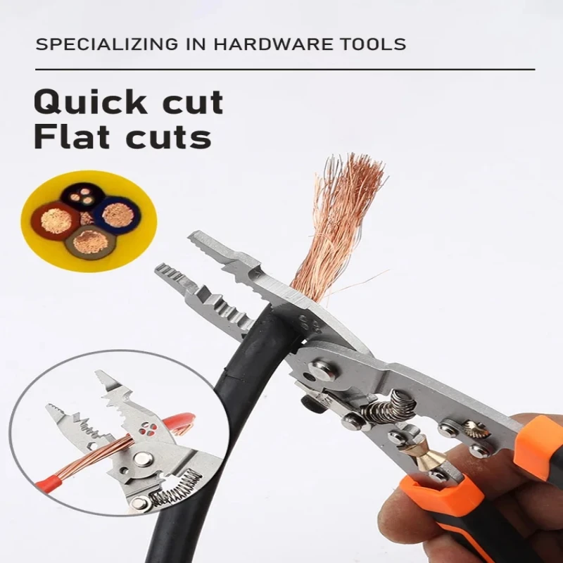 Crimper Cable Cutter Adjustable Automatic Wire Stripper Multifunctional Stripping Crimping Pliers Terminal Hand Tool