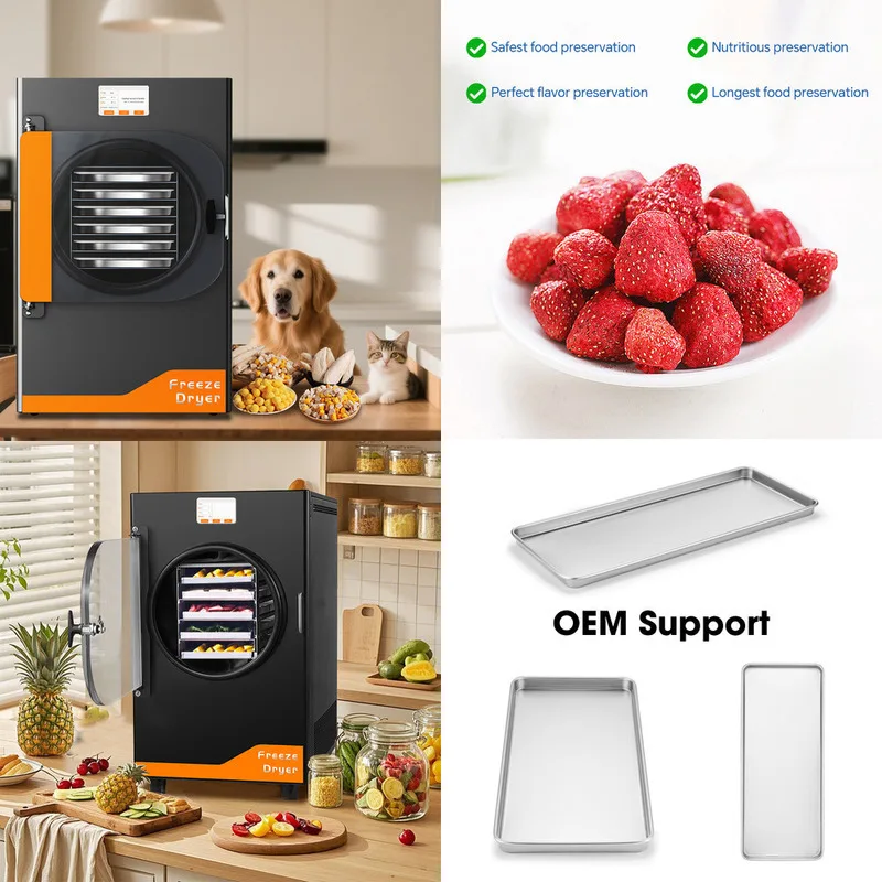 

8Kg 10Kg Automatic Freeze Dryer Home And Commercial Use, Suitable For Fruits, Candy, Pet Food, Meat Pump Core, Food