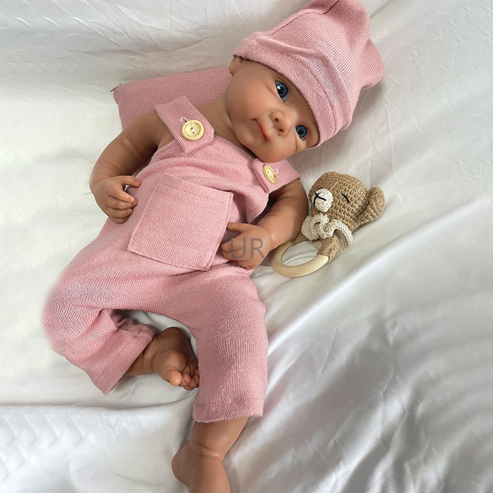 19Inch Full Body Soft Silicone Reborn Baby Girl Bettie Realistic Features Hand-Painted Newborn Doll for Collectors Kids Toy