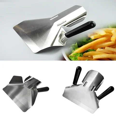 

Stainless Steel Chip Scoop Food French Fries Popcorn Shovel Fry Scoop Bagger Single / Double Handle