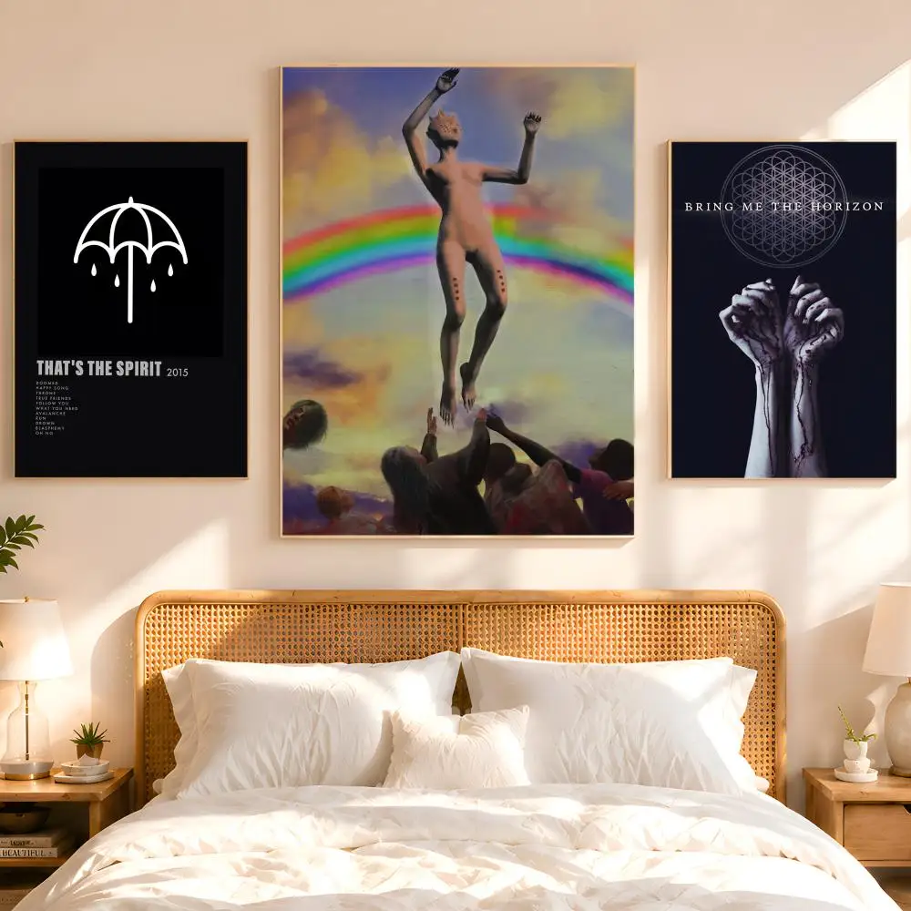 Rock Band B-Bring M-Me The H-Horizon Prints Poster 1PC HD Matte Peel And Stick Wall Decor For Bedroom Living Room Dorm Office