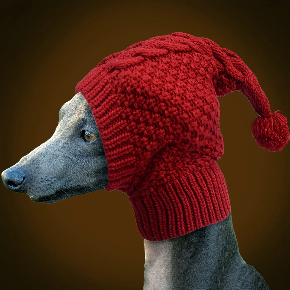

Dog Knit Hat With Earmuff Winter Dog Knitting Caps Soft Puppy Warm Hood Neck And Head Protector Knitting Hat Cute Pet Apparel