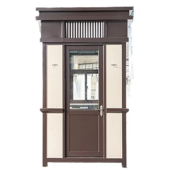 

European steel structure real stone paint outdoor movable guard box security community duty room doorman public security