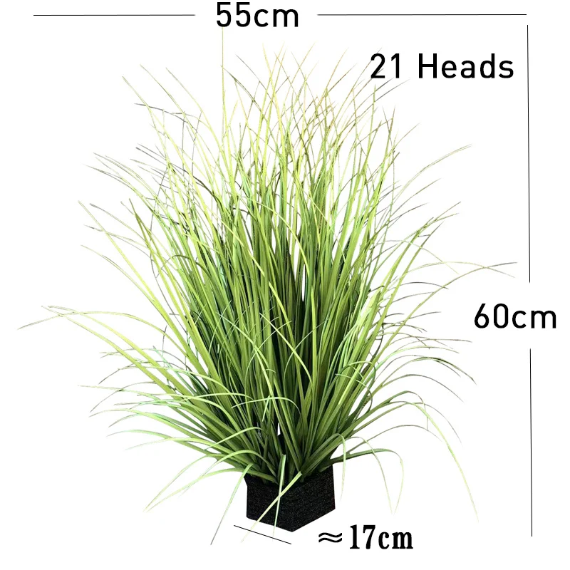 60cm 21 Forks Artificial Onion Grass Large Fake Reeds Leaves Faux Plant Tall Indoor Plants For Home Wedding Gift Party DIY Decor