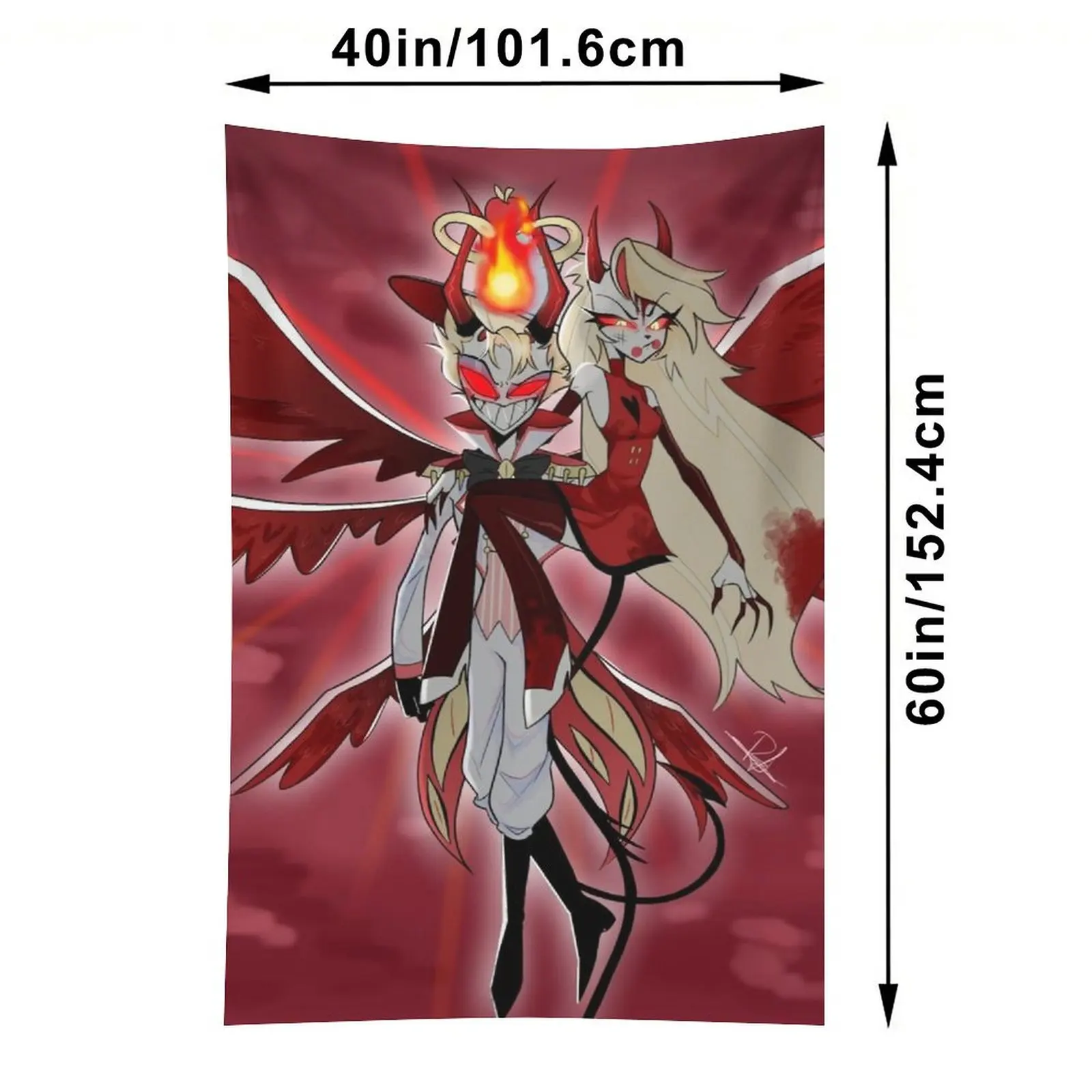 نسيج الفنادق الكرتونية H-hazbin - ديكور معلق عمودي لغرفة المعيشة وغرفة النوم وخلفية المكتب والحفلات، هدية مثالية للمعجبين #5