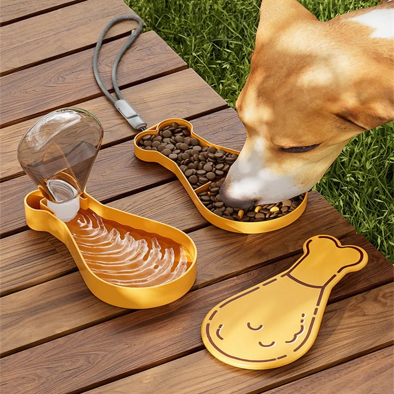 

Portable Dog Feeders 2 in 1 Pet Water Bottle Feeding Container Outdoor Travel Walking Dogs Pets Supplies Accompanying Cup