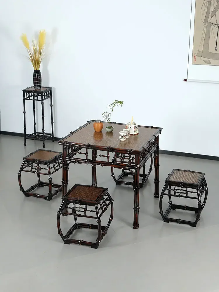 Tea table square table household living room balcony coffee table armchair combination