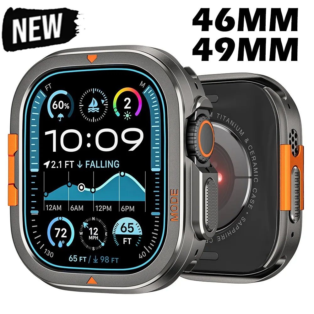 

Alloy Case for Apple Watch Ultra 2/1 49mm 46mm Protector Case Aluminum Cover Bumper Frame for IWatch Series 10 9 8 7 6 5 4 SE