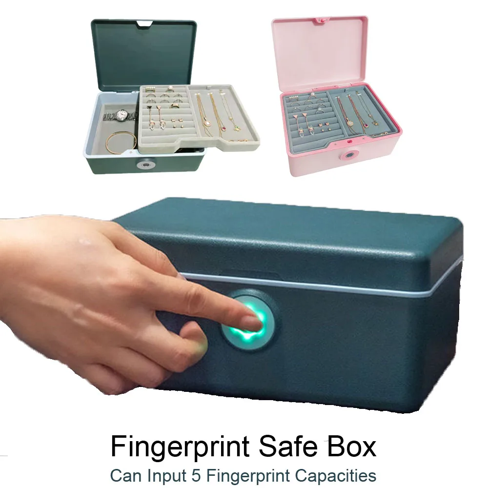 mini fingerprint safe box para joias caixa de armazenamento de seguranca domestica secret hidden box dinheiro e dinheiro cosmeticos e arquivo 01