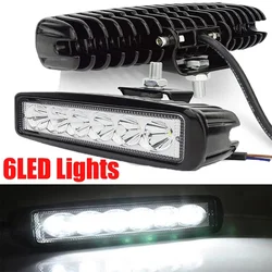 18w 6 LED Car Work Light High Bright Spotlight Universal Offroad Automobile Truck Driving Fog Headlights DRL Driving Lamp 12V