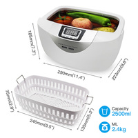 SKYMEN Digital Ultrasonic Cleaner Bath 2500ML for Home Kitchen Wash Fruits Glasses Denture Tableware Jewelry Watch 220V EU Plug