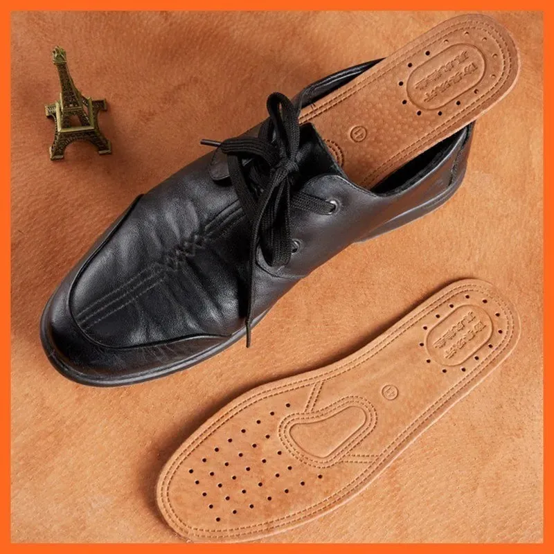 3PCS Real Cowhide Insole Leather Shoes Boots Shoe Inserts Soft Breathable Deodorant A