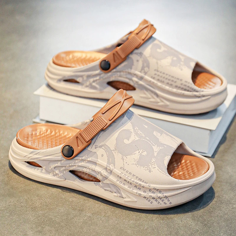 

Men's Summer Outdoor Anti-Slip Soft Bottom Sandals Driving Sports Large Size Beach Slippers Comfortable Slip-On Casual Shoes