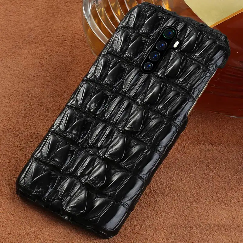 Luxury Real crocodile Leather Phone case for Realme X2 6 Pro XT 5 Pro Cover For OPPO A5 A9 2020 Reno Ace 2 3 Z K5 Find X2 Pro