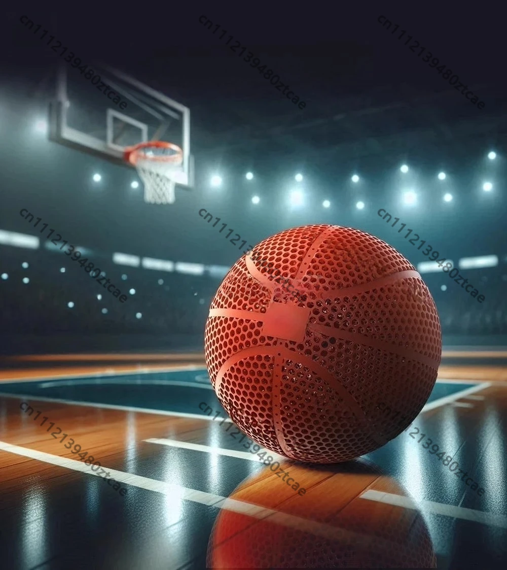 Airless Hollow 3D Printed Ball PLA-HR Noise Reduction Basketball, Indoor Silent Leisure Play Ball, Multi-Size Kids Sports Toy