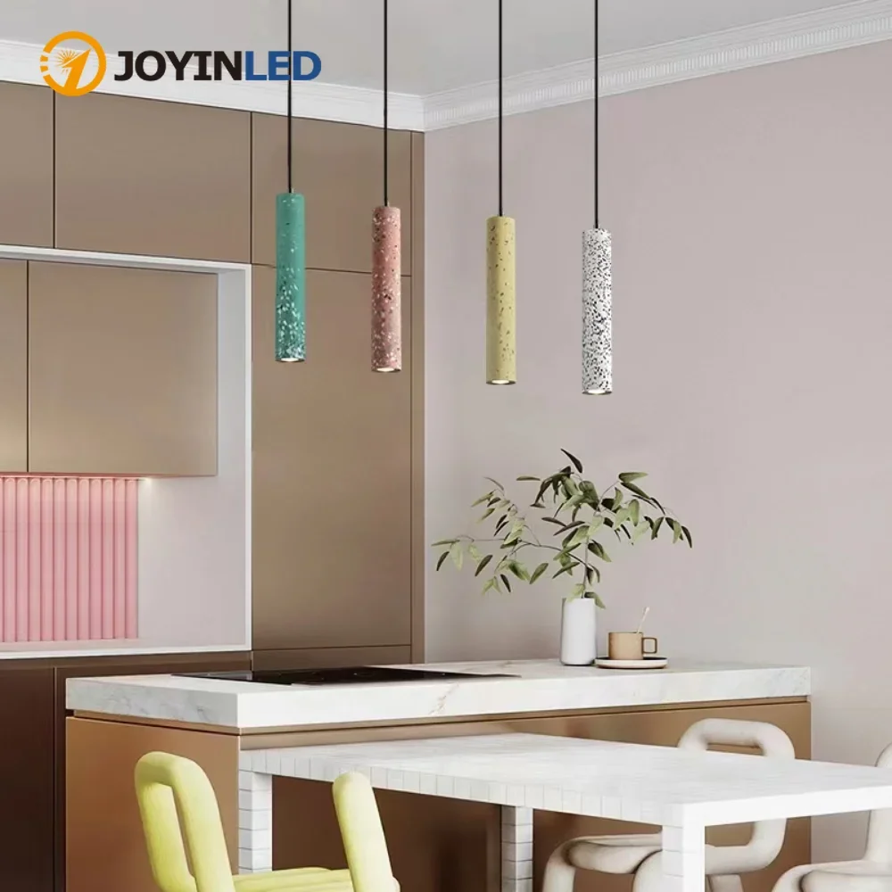 Industrial Style Pendant Light Indoor LED Waterstone Chandelier Long Droplight Kitchen Dining Bedroom Hanging Lamp Cafe Bar Lamp