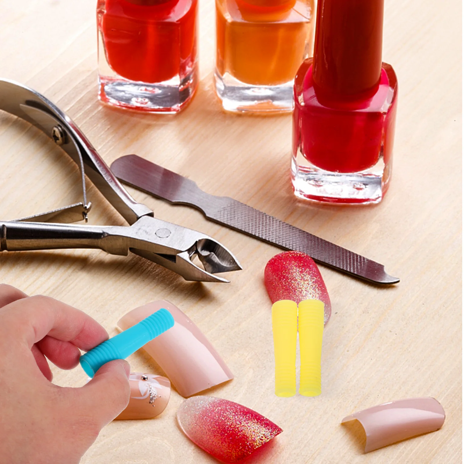 

6 пар противоскользящих чехлов на ручку для ножниц для кутикулы, силиконовая ручка, защита для маникюрного инструмента, профессиональный салон для домашнего использования